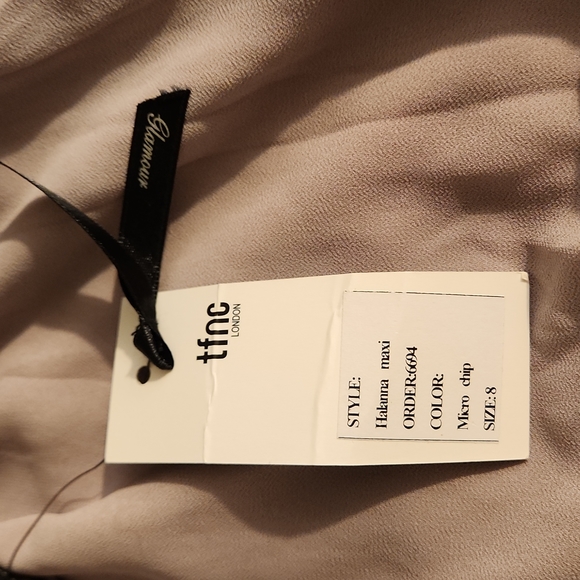 NEW TFNC Bow Back Dress in lavender gray - Picture 4 of 8